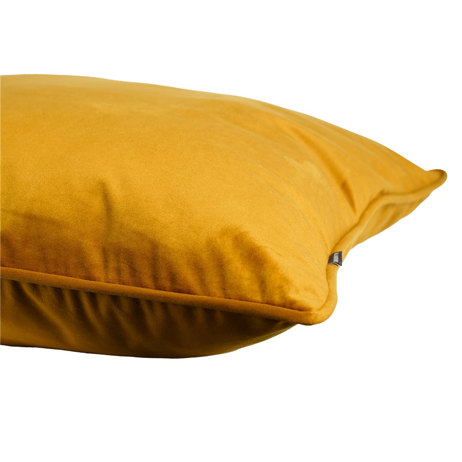 Decorative pillowcase Riviera, mustard color, with trim, 60x60cm