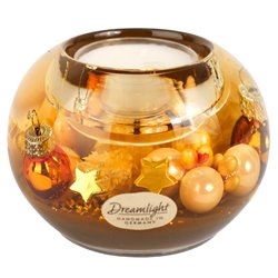 Candle holder Cozy Night, brown, glass, H6cm, D8cm