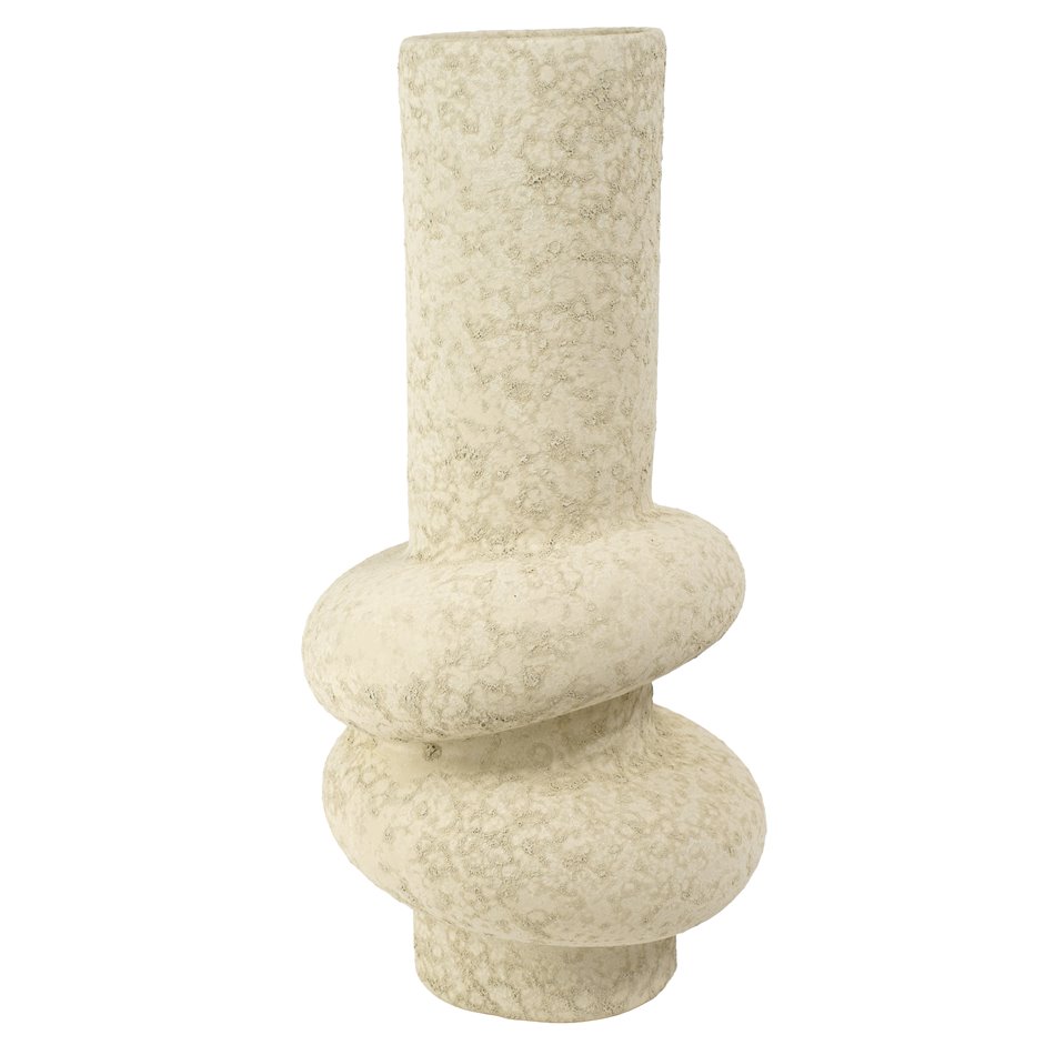 Vase Ring L, beige, ceramics, H40cm, D19cm