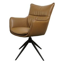 Valgomojo kėdė Saktago 15, ruda sp., pasukamas 360 laipsnių, H93.5x62x62cm, sėdimosios dalies aukštis 48.5cm