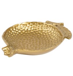 Dekoratyvinis padėklas Janna brass antique, metalas, aukso sp., 18x15cm H3cm