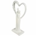 Deco figurine Flower Heart, white, H30x7x15.5cm