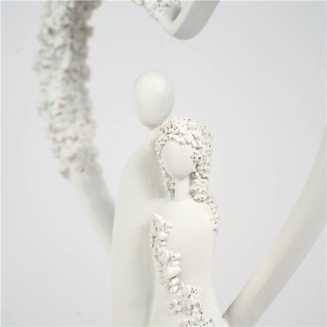 Deco figurine Flower Heart, white, H30x7x15.5cm