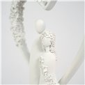 Deco figurine Flower Heart, white, H30x7x15.5cm