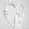 Deco figurine Flower Heart, white, H30x7x15.5cm