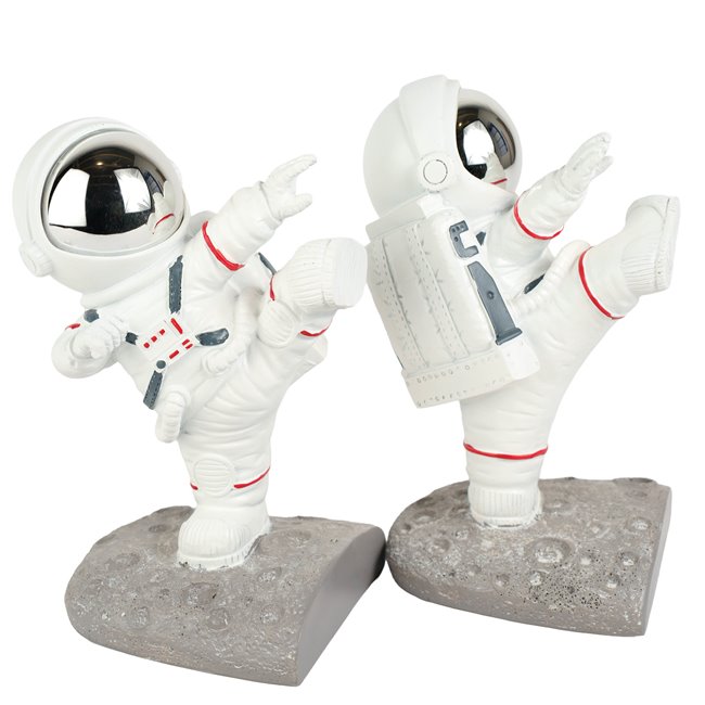 Bookend Astronaut/Moon, set, H19.5x9.5x24cm