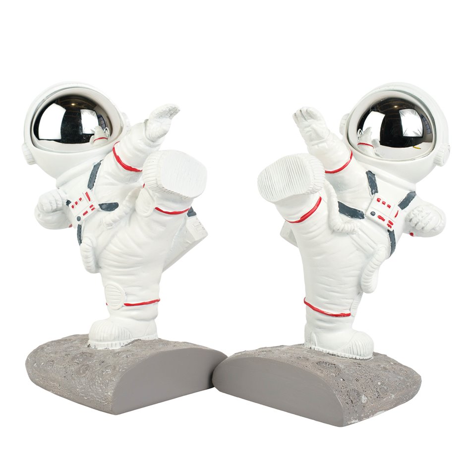 Bookend Astronaut/Moon, set, H19.5x9.5x24cm