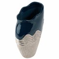 Vase Wavy L, blue/silver color, ceramics, H39x11x22.5cm