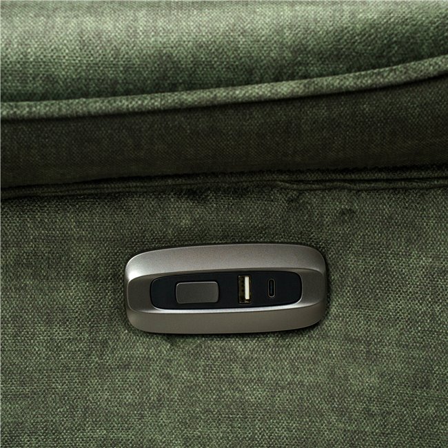 Electric recliner Obenberg 11, dark green, H85-105x95-170x79cm, seat height 42.5-57cm