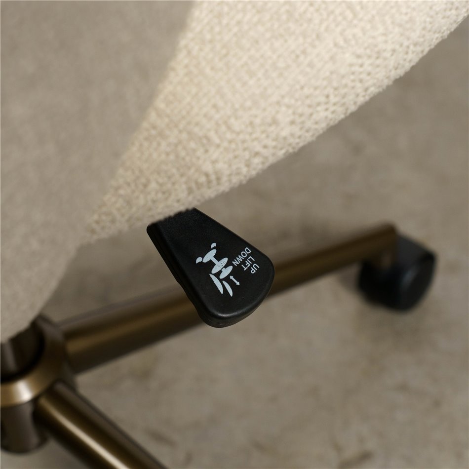 Office chair Zivilino beige gold, beige/bronze color, H70-79.5x62.5x59.5cm, seat height 44-54cm