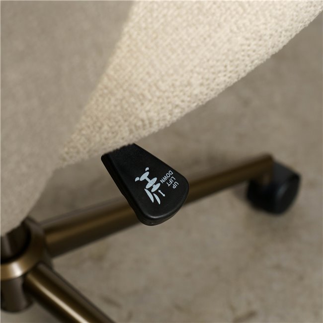 Office chair Zivilino beige gold, beige/bronze color, H70-79.5x62.5x59.5cm, seat height 44-54cm