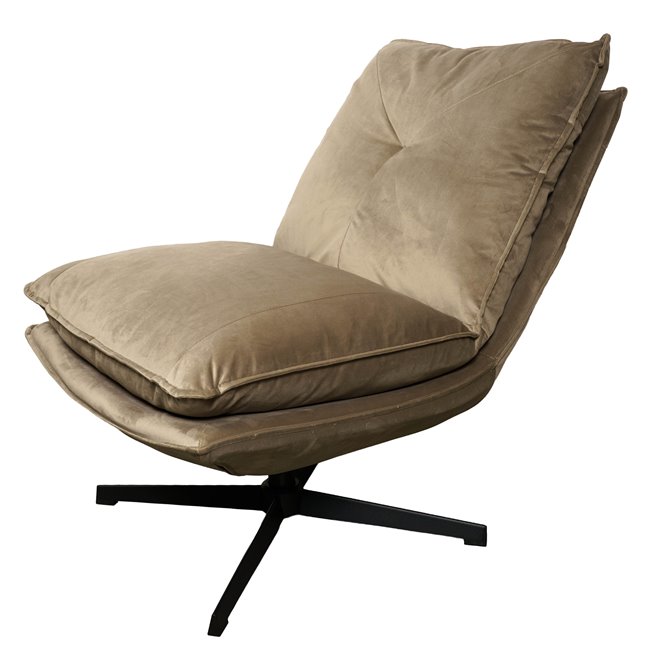 Armchair Zarra 009, brown, rotatable 360 degrees, H87x70x96cm, seat height 45cm