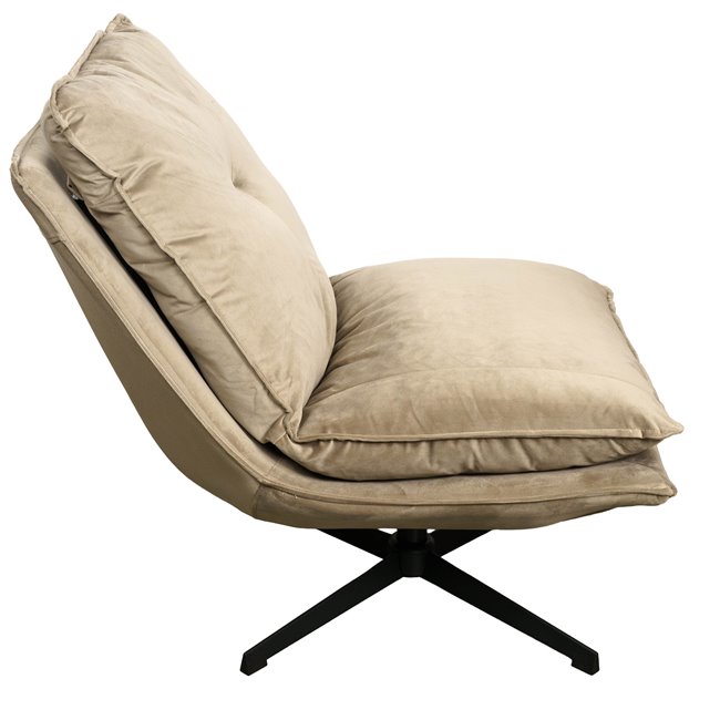 Armchair Zarra 009, brown, rotatable 360 degrees, H87x70x96cm, seat height 45cm