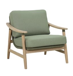 Garden single lounge Massaya, eucalyptus/polyester, H76x79x85cm