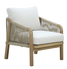 Garden single lounge Ravonna, acacia/polyester, H69x68x80cm, seat height 44cm