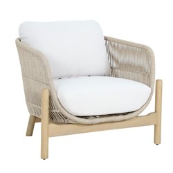 Garden single lounge Tallara, acacia/polyester, H66x86x80cm