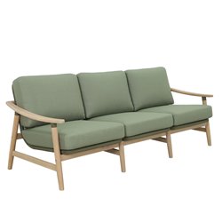 Garden triple lounge Massaya, eucalyptus/polyester, H76x207x85cm