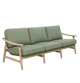 Garden triple lounge Massaya, eucalyptus/polyester, H76x207x85cm
