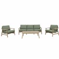 Garden triple lounge Massaya, eucalyptus/polyester, H76x207x85cm