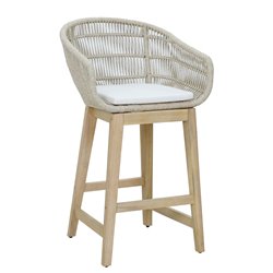 Garden bar chair Tallar, acacia wood/polyester, H80x60x53cm