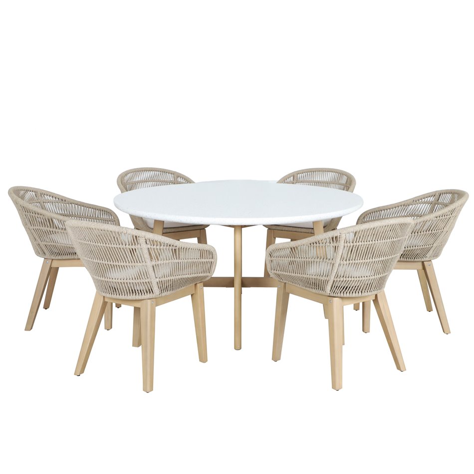 Gadren table Tallara 150, acacia wood/terrazzo, D150cm H76cm