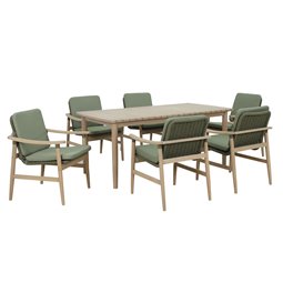 Sodo valgomojo stalas Massaya, eukalipto mediena, 90x180cm H75cm