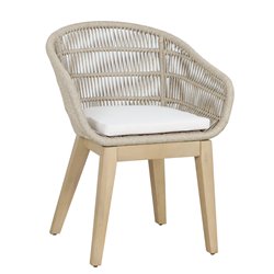 Garden dinning chair Tallara, acacia/polyester, H80x60x53cm