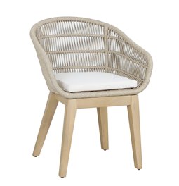 Garden dinning chair Tallara, acacia/polyester, H80x60x53cm