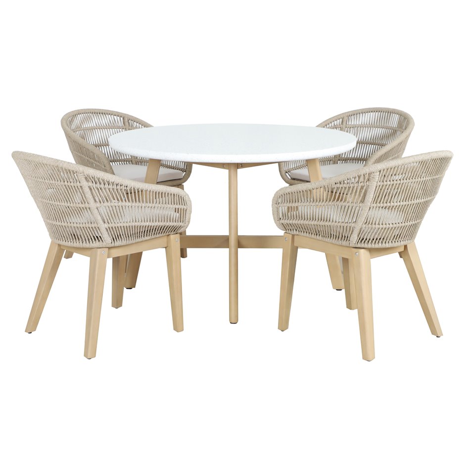 Garden dinning chair Tallara, acacia/polyester, H80x60x53cm