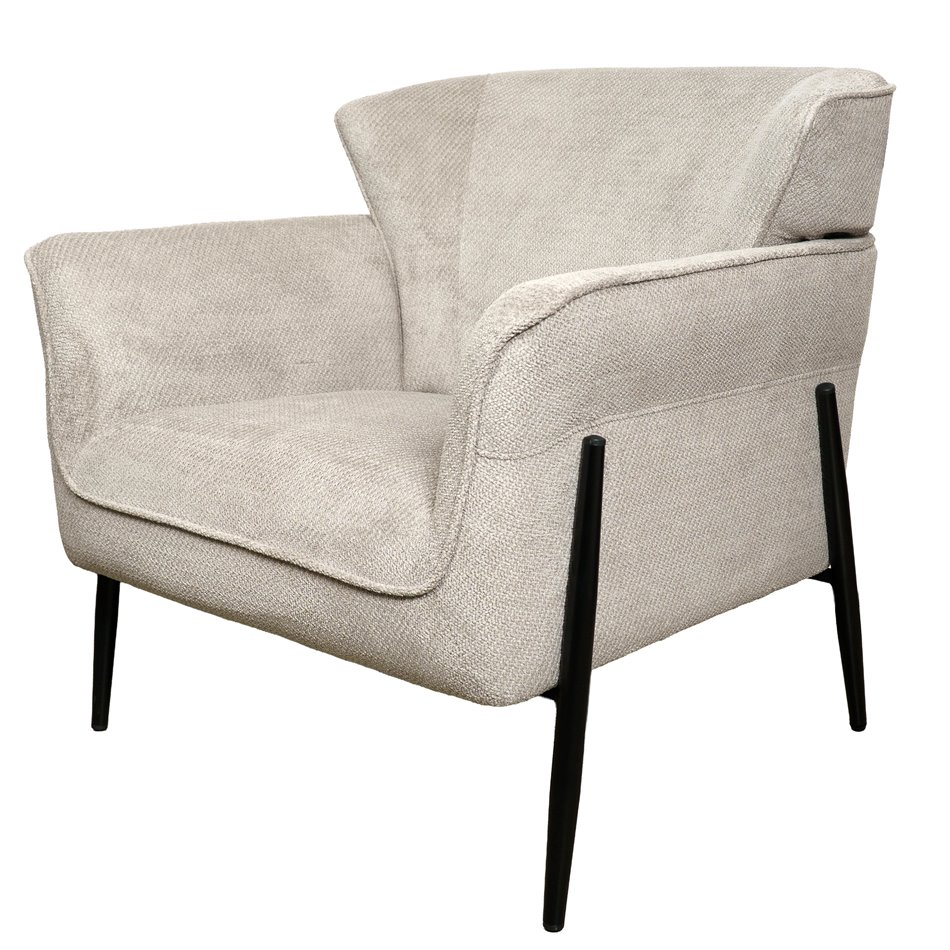 Armchair Dolni silver, light grey, H83x81x83cm, seat height 44cm