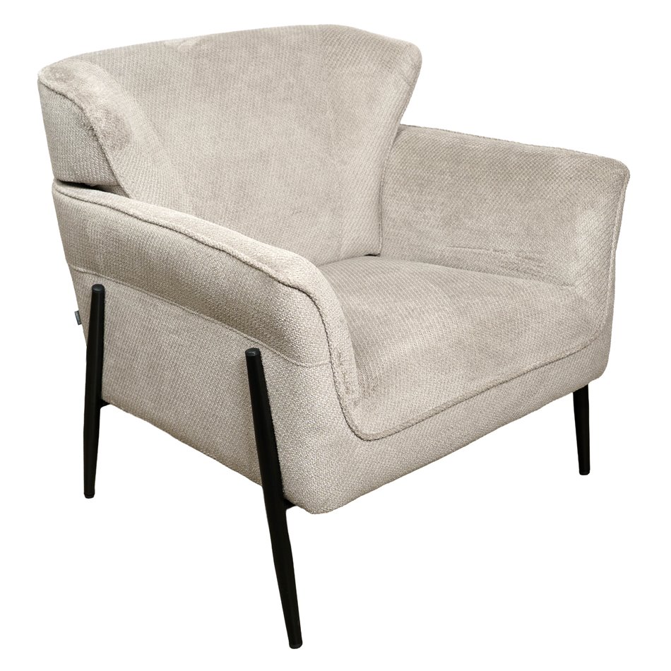 Armchair Dolni silver, light grey, H83x81x83cm, seat height 44cm