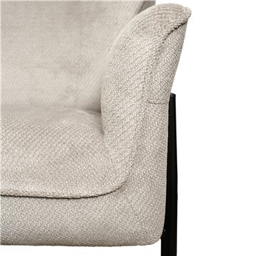 Armchair Dolni silver, light grey, H83x81x83cm, seat height 44cm