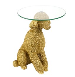 Šoninis staliukas Poodle, skaidrus/aukso sp., 40.5x33.5cm H47.5cm