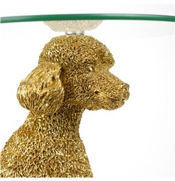 Šoninis staliukas Poodle, skaidrus/aukso sp., 40.5x33.5cm H47.5cm