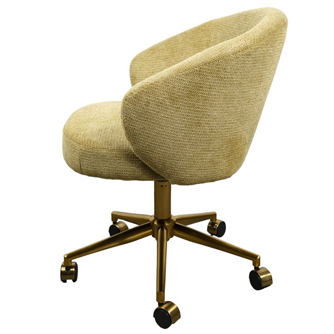 Office chair Sahara 35, yellowgreen/gold color, H76-86x60x61cm, seat height 48-58cm