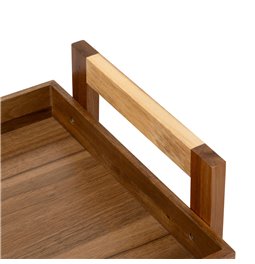Кухонная тележка, 3 яруса, древесина акации/MDF, H84.5x40x30.5cm