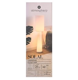 Toršeras Solal, kreminės sp., H124cm, D28cm, E27x2 25W(MAX)