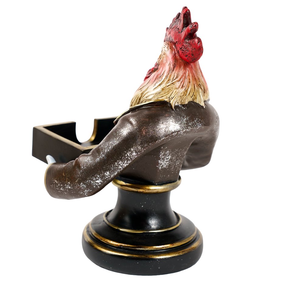Decorative figurine Mr chicken with card box, H18x14x14cm