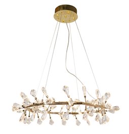 Pakabinamas šviestuvas Jonowo gold, skaidrios/auksinės sp., D80cm, LED 64W, 3000K