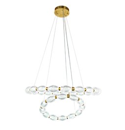 Pakabinamas šviestuvas Saija, skaidrus/žalvario sp., D78cm, LED 79W, 3000K/4000K/6000K