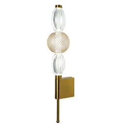 Sieninis šviestuvas Sainteny, skaidrus/žalvario sp., H52x10cm, LED 7W, 3000K/4000K/6000K, 385lm