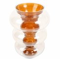 Ваза Double Ambre Matali, прозрачный/янтарный цвет, стекло, H36cm, D25.5cm