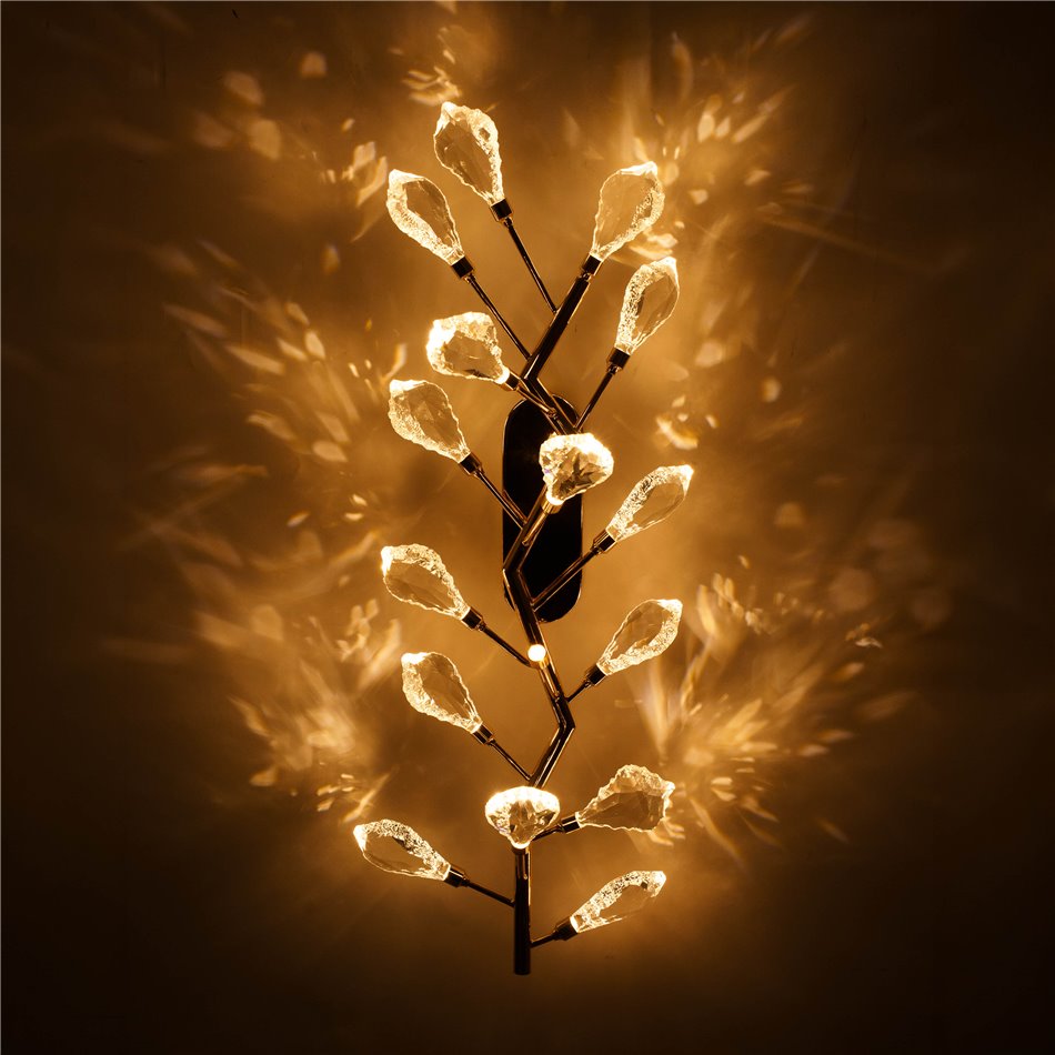 Настенный светильник Jasseron gold, прозрачный/золотой цвет, 25x65cm, LED 16W, 3000K, 880lm