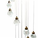 Подвесной светильник Yabukka gold, прозрачный/золотой цвет, H280cm, D50cm, LED 100W, 3000K/4000K/6000K, 5500lm