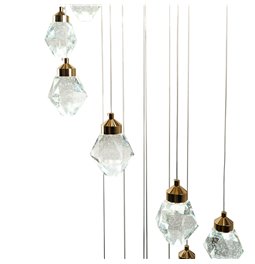 Подвесной светильник Yabukka gold, прозрачный/золотой цвет, H280cm, D50cm, LED 100W, 3000K/4000K/6000K, 5500lm