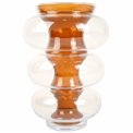 Ваза Double Ambre Matali, прозрачный/янтарный цвет, стекло, H36cm, D25.5cm
