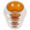 Ваза Double Ambre Matali, прозрачный/янтарный цвет, стекло, H36cm, D25.5cm