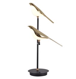 Настольная лампа Malarro 2, черный/золотой цвет, H53cm, D18cm, LED 6W, 3000K