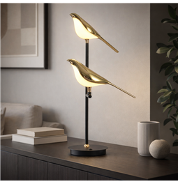 Настольная лампа Malarro 2, черный/золотой цвет, H53cm, D18cm, LED 6W, 3000K