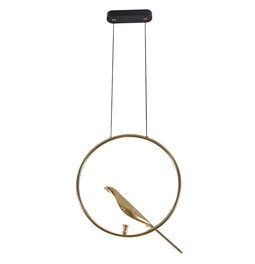 Подвесной светильник Malarro 1, черный/золотой цвет, H150cm, D35cm, LED 8W, 3000K, 2835lm